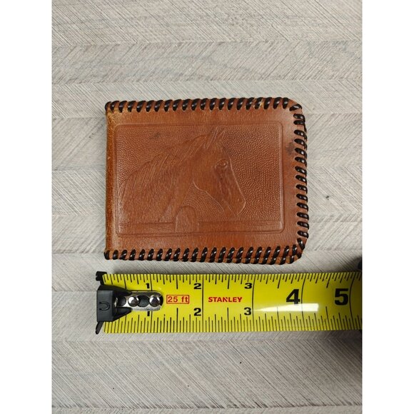 Vintage Embossed Leather Wallet Horse Desert Scene BiFold Western Equestrian - Picture 6 of 6